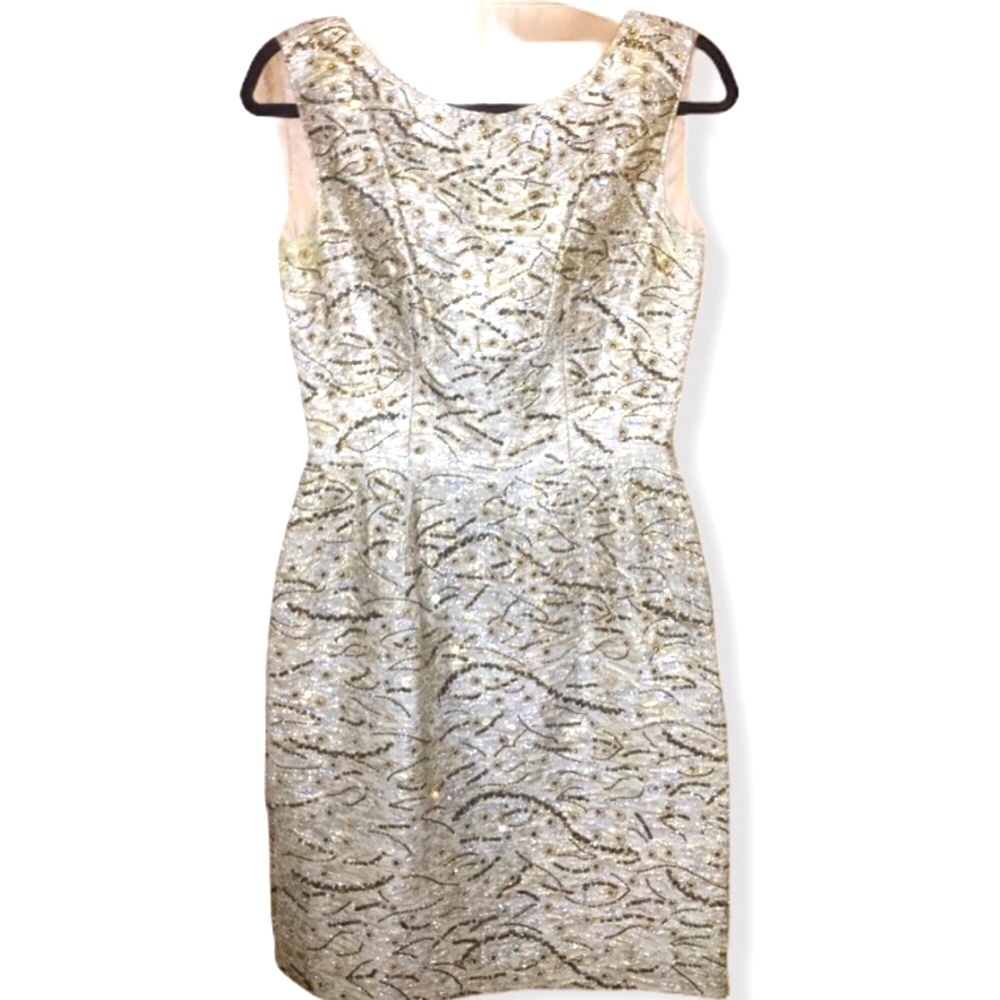 💞Vintage gold beaded evening dress 1950s